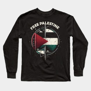 Free Palestine // Retro Palestine flag Long Sleeve T-Shirt